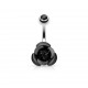 Piercing nombril fleur 02 - Petite rose noire