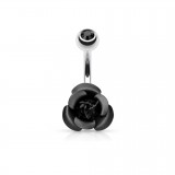 Piercing nombril fleur 02 - Petite rose noire