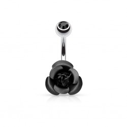 Piercing nombril fleur 02 - Petite rose noire