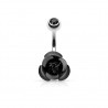 Piercing nombril fleur 02 - Petite rose noire