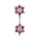 Piercing nombril fleur 69 - Haut et bas rose
