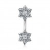 Piercing nombril fleur 69 - Haut et bas transparent