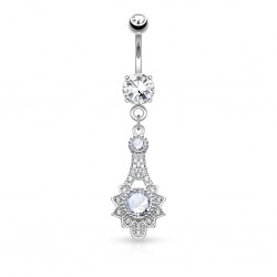 Piercing nombril pendentif gris deluxe (D87)