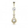 Piercing nombril pendentif jaune deluxe (D87)