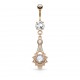 Piercing nombril pendentif rose deluxe (D87)