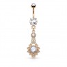 Piercing nombril pendentif rose deluxe (D87)