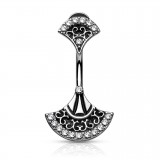 Piercing nombril vintage gris haut et bas (D179)