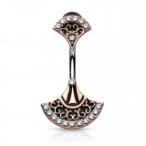 Piercing nombril vintage rose haut et bas (D179)