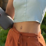 Piercing nombril vintage rose haut et bas (D179)