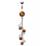 Piercing nombril pierre 05 - Cascade en oeil de tigre