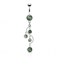 Piercing nombril pierre 04 - Chandelier en aventurine jade