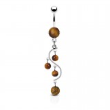 Piercing nombril pierre 04 - Chandelier en oeil de tigre
