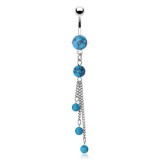 Piercing nombril 03 - Cascade en turquoise