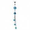 Piercing nombril 03 - Cascade en turquoise