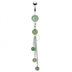 Piercing nombril 03 - Cascade en aventurine jade