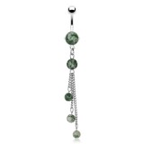 Piercing nombril 03 - Cascade en jade africaine