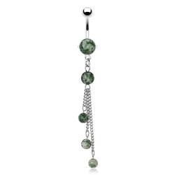 Piercing nombril 03 - Cascade en jade africaine