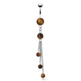 Piercing nombril 03 - Cascade en oeil de tigre