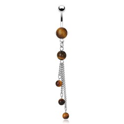 Piercing nombril 03 - Cascade en oeil de tigre