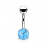 Piercing nombril pierre semi-précieuse 02 - Turquoise