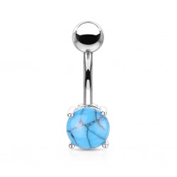Piercing nombril pierre semi-précieuse 02 - Turquoise