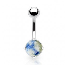 Piercing nombril pierre semi-précieuse 02 - Lapis lazuli