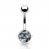 Piercing nombril pierre semi-précieuse 02 - Obsidienne