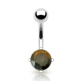 Piercing nombril pierre semi-précieuse 02 - Oeil de tigre