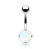 Piercing nombril pierre semi-précieuse 02 - Pierre opalescente