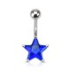 Piercing nombril cristal 05 - étoile bleue