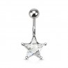 Piercing nombril cristal 05 - étoile transparente