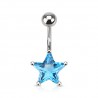 Piercing nombril cristal étoile bleu clair (05)