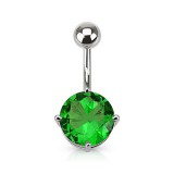 Piercing nombril cristal 04 - Rond vert-pomme