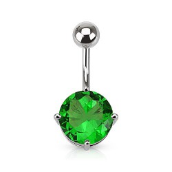 Piercing nombril cristal 04 - Rond vert-pomme