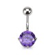Piercing nombril cristal 04 - Rond lilas