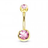 Banane 12 - Plaqué-or double cristal rose