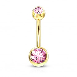 Banane 12 - Plaqué-or double cristal rose