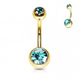 Banane 12 - Plaqué-or double cristal bleu-clair