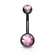 Banane PVD 13 - noir double strass rose