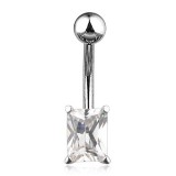 Piercing nombril cristal 07 - Rectangle transparent