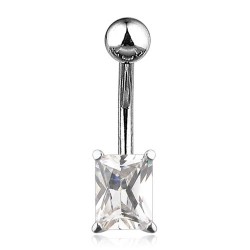 Piercing nombril cristal 07 - Rectangle transparent