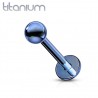 Piercing micro-labret boule titane bleu