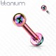 Piercing micro-labret boule titane rainbow