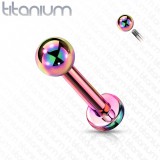 Piercing micro-labret boule titane rainbow