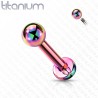 Piercing micro-labret boule titane rainbow