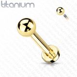 Piercing micro-labret boule titane jaune
