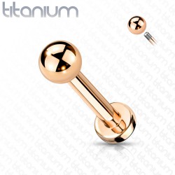 Piercing micro-labret boule titane rose