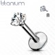 Piercing micro-labret 29 - Titane gris cristal transparent
