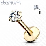 Piercing micro-labret 29 - Titane jaune cristal transparent