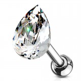 Cartilage hélix, tragus 386 - Zircone transparent goutte